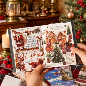 Coffret cadeau de Noël Néon avec autocollants Père Noël pour décoration DIY