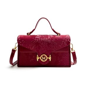 Sac à Main Boîte Rétro pour Femmes Motif Serpent Mode Cuir PU Sac Bandoulière Avec Boucle Dorée Ronde M Elégant