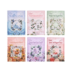 Lot de stickers PET floraux pour scrapbooking incluant six thèmes variés de 20 pièces