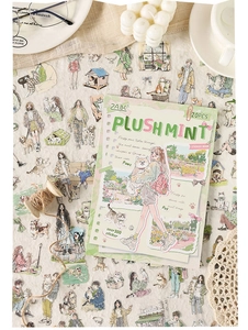 Detail of DIY stickers featuring cozy character and pet illustrations with over 300 pieces