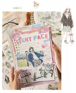 Close-up of retro sticker book set showing diverse hand-drawn DIY decorative patterns