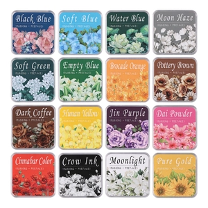 16-color eco-friendly cotton ink pads for vintage scrapbooking and floral art stamps
