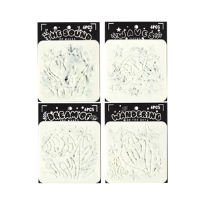 6PCS Ocean Theme PET Stencils for DIY Drawing with Sea Turtle and Shell Patterns
