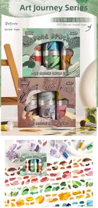 Coffret de rubans adhésifs PET style peinture à l'huile avec des motifs artistiques d'art