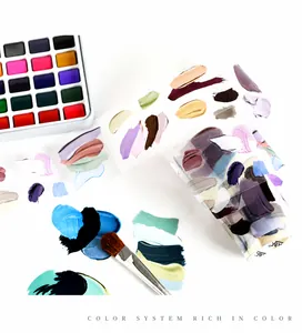 Ruban adhésif PET décoratif à coups de pinceau avec palette et pinceau d'art