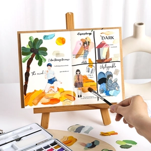 Autocollants décoratifs style peinture à l'huile sur carnet avec palmiers et citations