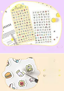 Detail of 2-piece cute cartoon sticker set with adhesive backing for DIY phone case decor