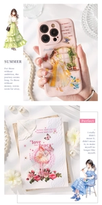 Close-up of pink decorative washi tape with elegant ballet girl and floral patterns