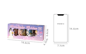 Detailed size comparison of anime girl washi tape box with an iPhone 12 for reference