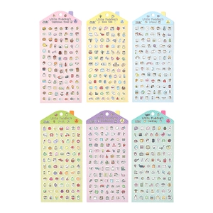 Little Pudding series PET stickers set featuring 6 themes including food and ocean icons