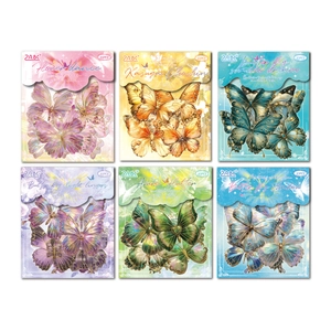 6-pack butterfly PET stickers with gold foil, 10pcs per pack for vintage DIY scrapbooking