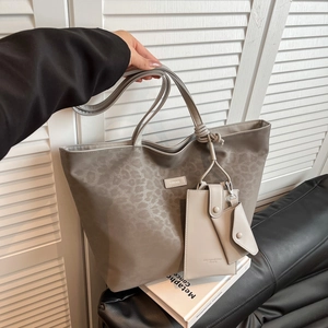 Damen Große Kapazität Leopardenmuster Tote Bag Set PU Leder Schultertasche Retro Mode Täglich Reise Büro Handtasche Set