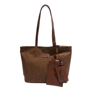 Große Shopper-Tasche mit Leopardenmuster inklusive Kartenhalter und kleinem Beutel-Set