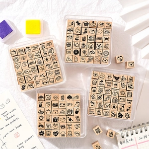 Wooden Rubber Stamps Beech Wood Cartoon Patterns For Scrapbooking DIY Decoration Journaling Planner Arts Crafts Cute Stationery