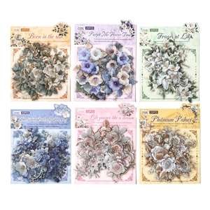 Vintage floral stickers 20pcs set with 6 romantic botanical themes for journaling