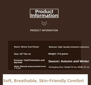 Detailed size and material specifications for the thick winter vintage pashmina shawl
