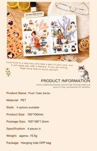 Detail der Plush Tales PET-Sticker-Spezifikationen und deren Anwendung im Journal