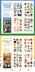 Detailsicht wasserfester PET-Aufkleber mit Tiermotiven für DIY-Scrapbooking-Sets