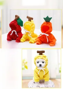 Détail de sweats à capuche fruits pour petits chiens avec polaire douce et cordons de serrage