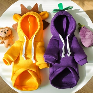 Sweats à capuche en polaire pour animaux de compagnie aux motifs lion et aubergine pour chats