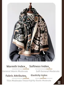Close-up of vintage paisley pattern scarf with soft texture and elegant tassels details
