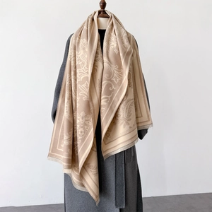 Retro Paisley Print Shawl Scarf Faux Cashmere Thick Warm Winter Wrap With Tassels For Women Elegant Vintage Style