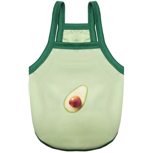 Breathable mesh pet tank top with avocado print for small dogs and cats in green