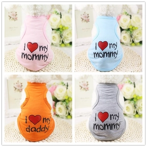 Pet Vest Soft Cotton T-Shirt Summer Breathable Sleeveless Heart Letter Print Clothing For Small Dogs Cats Puppy Kitten