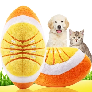 Squeaky Pet Plush Toy Orange Fruit Shape Bite Resistant Interactive Chew Toy For Small Medium Dogs And Cats