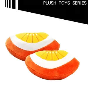 Squeaky orange plush pet toy set for dogs and cats with soft durable material