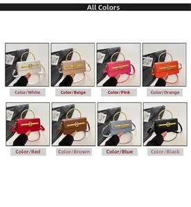 Collage stilvoller Box-Handtaschen in acht Farben mit Bambusgriffen und M-Dekor
