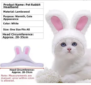 Guide des tailles pour chapeau oreilles de lapin en laine pour chats et chiens