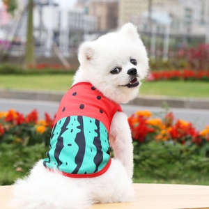 Chaleco transpirable de malla para perro con estampado de sandía 3D para ropa de verano
