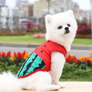 Chaleco de malla transpirable para perros con estampado de sandía 3D para mascotas