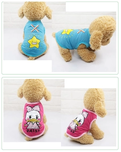 Détails de gilets d'été pour chiens avec Daisy Duck et motifs étoiles sur tissu léger