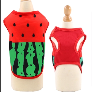 Chaleco de malla transpirable para perros con estampado de sandía 3D para verano