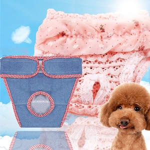 Mignonne Culotte Physiologique Pour Chien En Mousseline Et Dentelle Short Sous-vêtement Sanitaire Floral Pour Chien