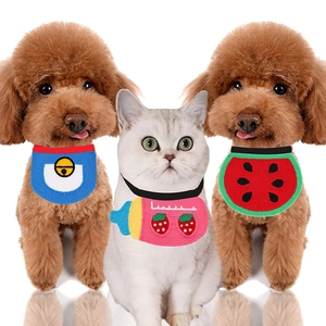 Handmade Knitted Pet Bib Scarf For Dogs Cats Adjustable Crochet Watermelon Strawberry Milk Bottle Bell Style Pet Accessories
