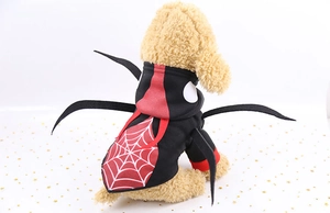 Detailed back view of a spider-themed pet costume with 3D legs and web patterns