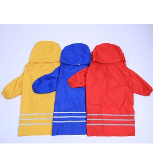 Waterproof hooded raincoat for large dogs with reflective safety stripes in three colors