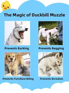 Duck muzzle benefits: prevents barking, biting, chewing, and calms dog emotions