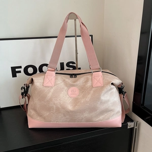 Large Capacity Travel Duffle Bag Canvas PU Leather Handbag With Adjustable Shoulder Strap For Gym Business Weekend