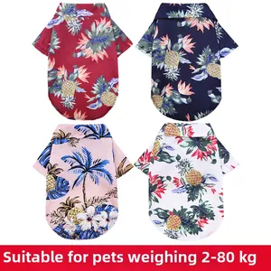 Hawaiian pet shirts in four tropical prints suitable for dogs and cats up to 40kg