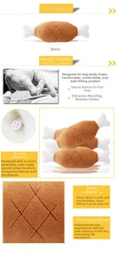Detail view of drumstick plush pet toy featuring soft brown fabric and squeaky function