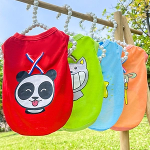 Gilet pour Animaux de Compagnie Imprimé Dessin Animé Vêtements pour Chiens en Polyester Respirant pour Petits Moyens Chiens Chats T-shirt Décontracté pour Chiot