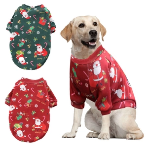 Christmas Pet Hoodie Warm Fleece Santa Claus Print Winter Dog Cat Sweatshirt Festive Apparel