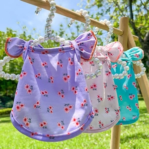 Robes légères en coton à fleurs pour petits chiens et chats, couleurs violette et rose