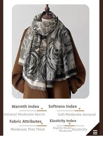 Detailed view of vintage black and white rose floral shawl with soft fringed edges