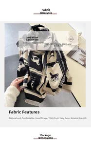 Detail of soft imitation cashmere scarf featuring running horse pattern and tassels