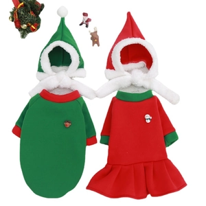 Christmas pet sweater set for dogs and cats with warm reindeer and snowman knit patterns